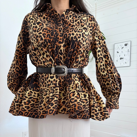 Topshop leopard tiered top - Picture 1 of 5